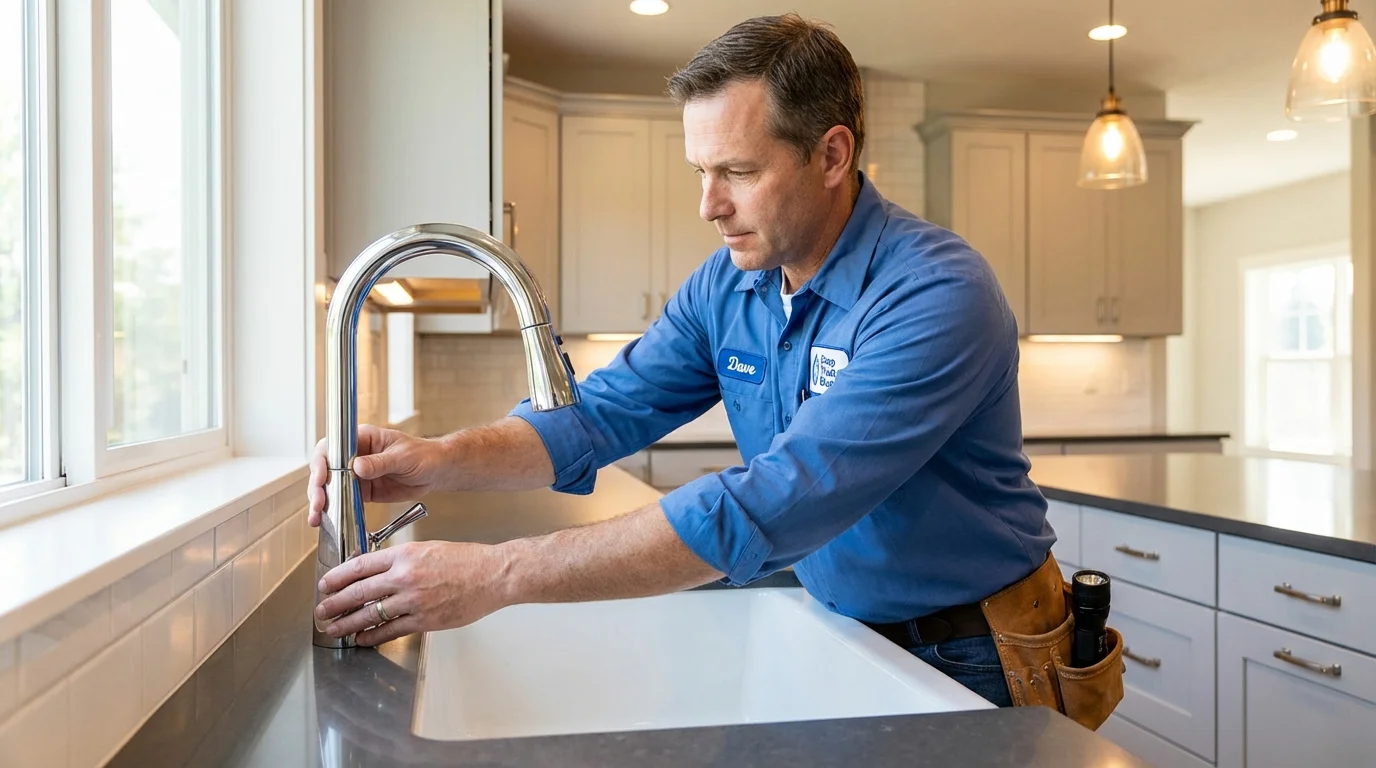 Kitchen faucet installation by Johns Plumbing LLC in Walcott